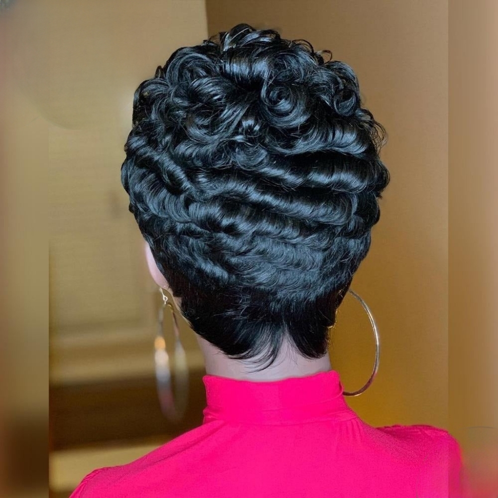 Curly Cut Pixie Wig - Picture 4 of 10